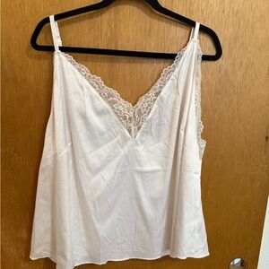 Adore Me White Lace Trim Cami & Matching Shorts